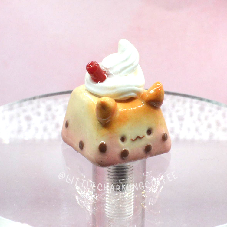 Strawberry Tea Boba Cat | Keycap