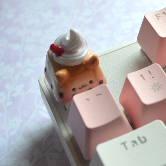 Strawberry Tea Boba Cat | Keycap