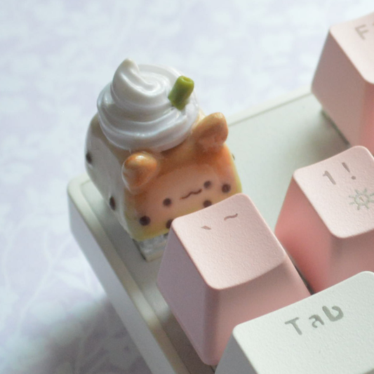 Green Tea Boba Cat | Keycap