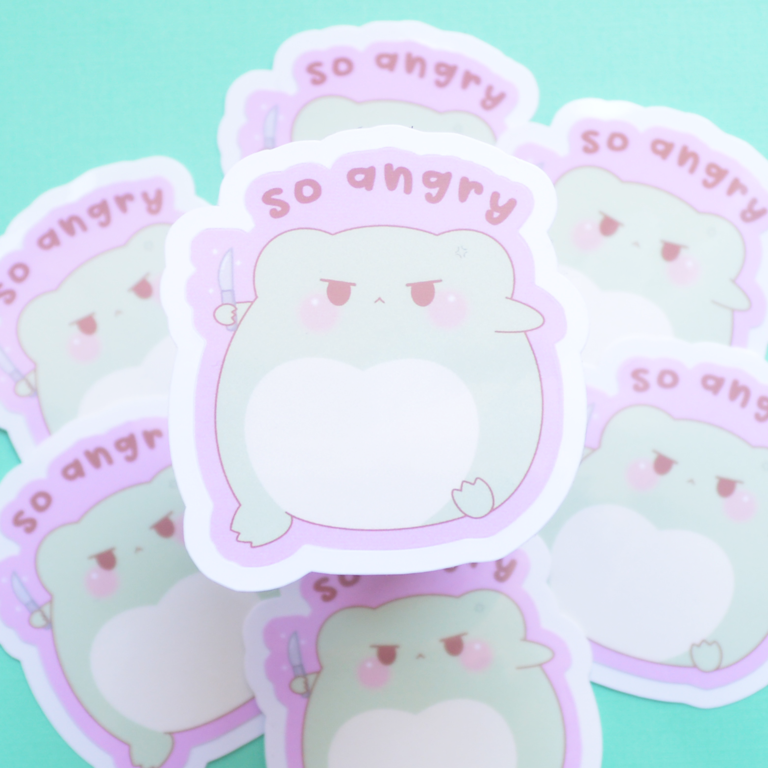 So Angy So Angry Die Cut Sticker – littlecharmingcoffee